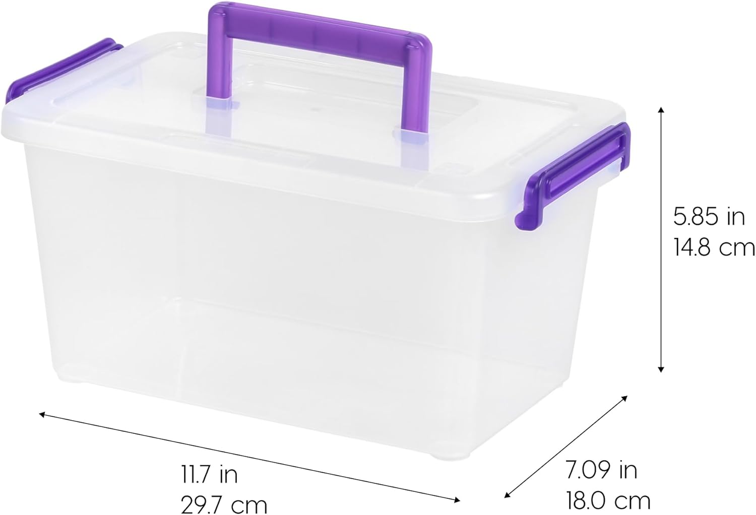 IRIS USA 5 Qt. Plastic Craft Storage Container Bins with Lids. 6 Pack. Small Art & Office Supply Organizer Tote. Sensory Bins & Boxes for Home & University. Stackable. Carry Handle. Clear - Image 6