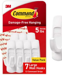 Command Large Utility Hooks. 7-Hooks. 12-Strips. Organize Damage-Free