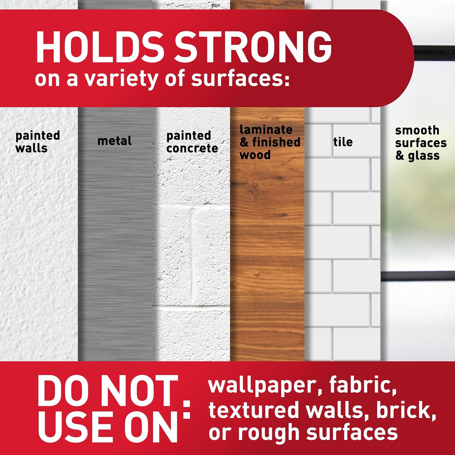 Command Indoor Large Replacement Strips. 20 Strips. Damage-Free Wall Hanging. Re-Hang Large Hooks for Home and Wall Decor. Holds up to 5 lb. White Adhesive - Image 4